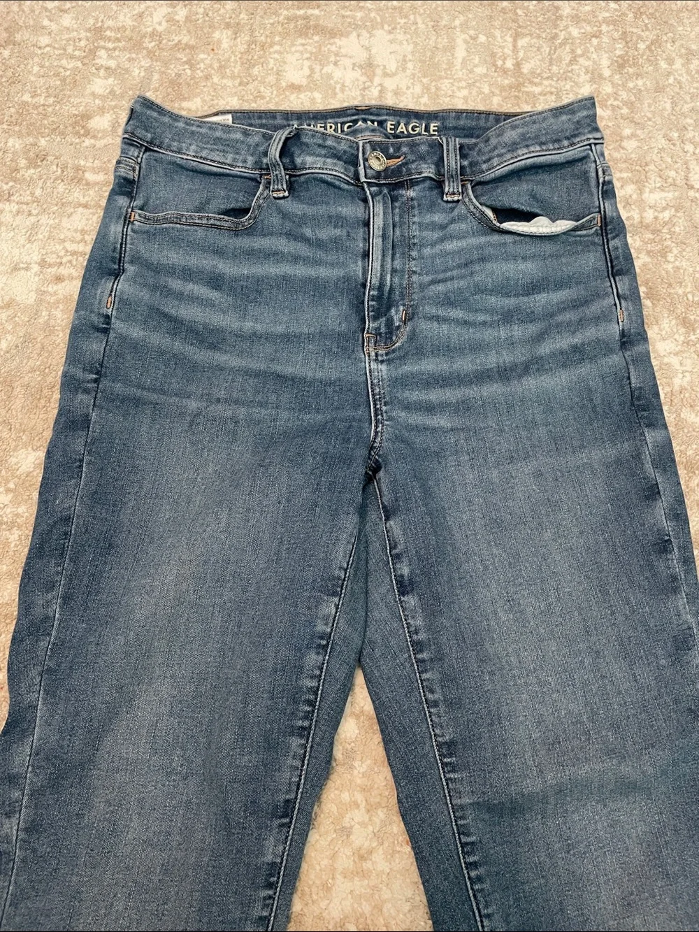 American Eagle Outfitters Medium Blue Super High Rise Jeggings size 10 Short
